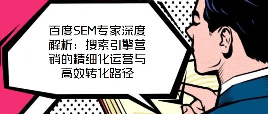 百度SEM專家深度解析：搜索引擎營(yíng)銷的精細(xì)化運(yùn)營(yíng)與高效轉(zhuǎn)化路徑
