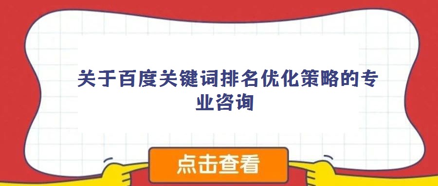 關(guān)于百度關(guān)鍵詞排名優(yōu)化策略的專業(yè)咨詢